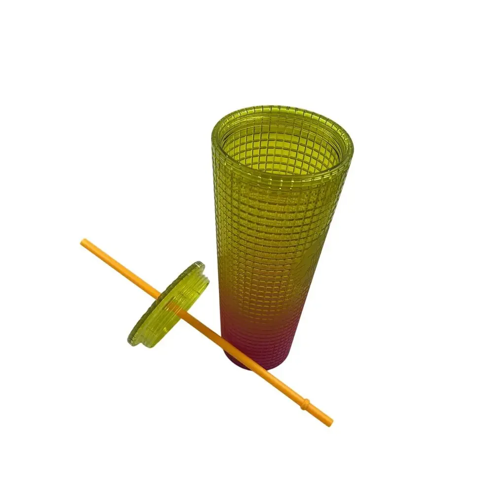Starbucks Lemon Prism Spray Pink Gradient Ombre Summer 2022 Venti Tumbler 24 oz.